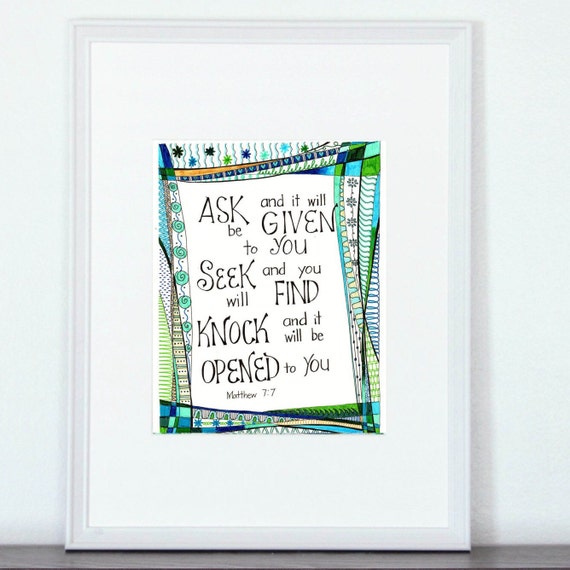 Ask and you shall receive matthew 7:7 printable bible verse