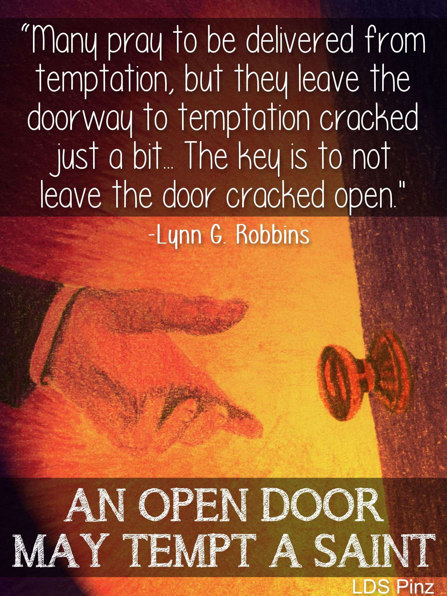 Avoiding Temptation Easier Than Resisting, Elder Robbins says. www.lds ...