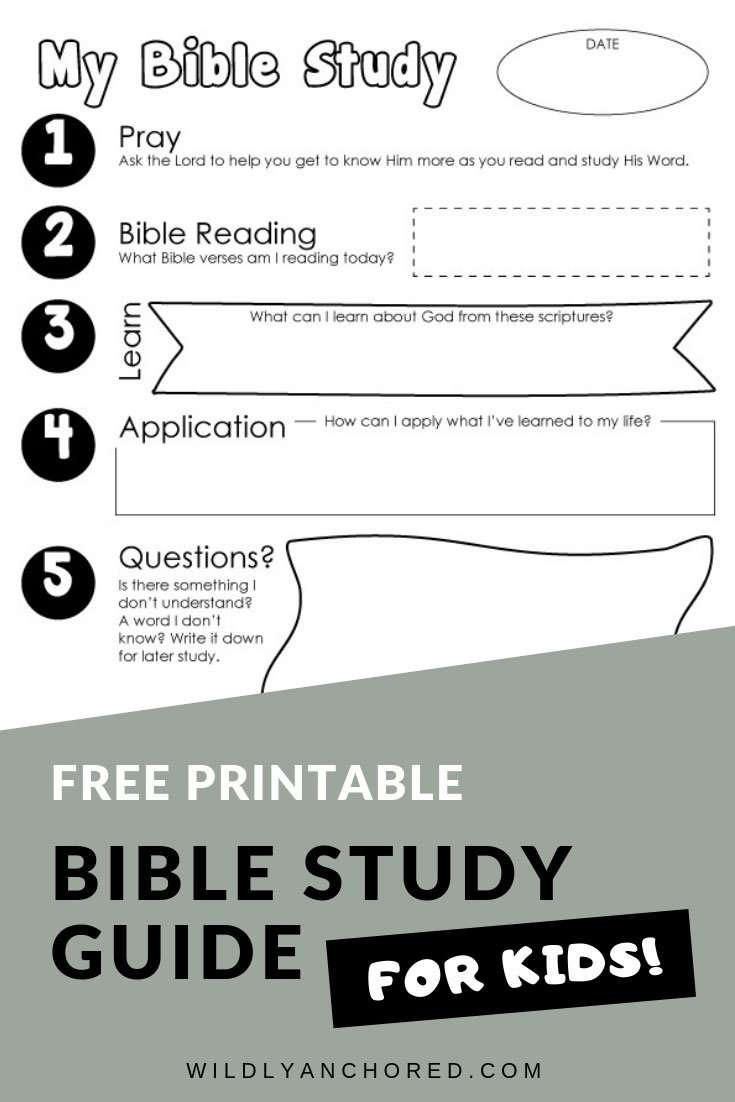 Bible Study Guide For Kids FREE Printable