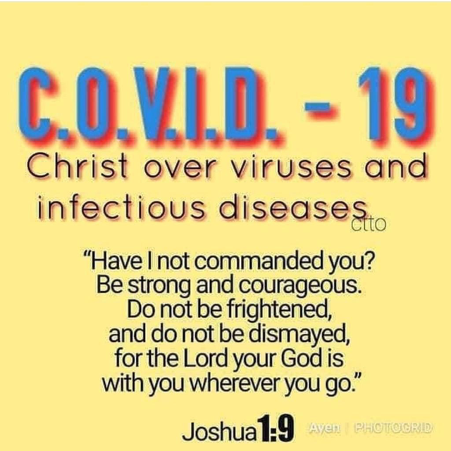 Christ over viruses and infectious diseases, C.O.V.I.D.