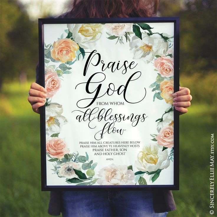Doxology Hymn Wall Art Printable Poster Praise God From ...