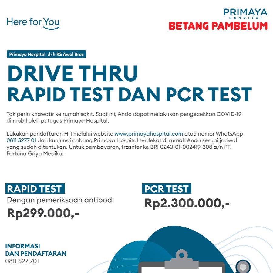 Drive Thru Rapid Test dan PCR Test