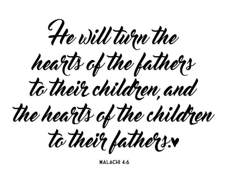 Father bible verse Malachi 4:6 Father