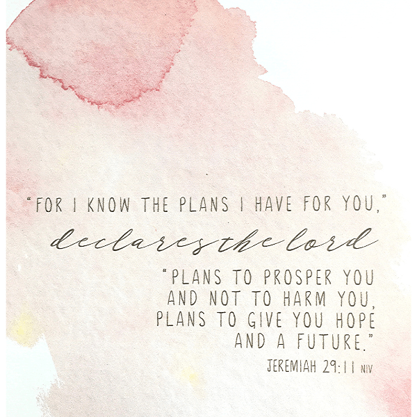 For I Know the Plans I Have For You Bible Verse Watercolor Art Print ...
