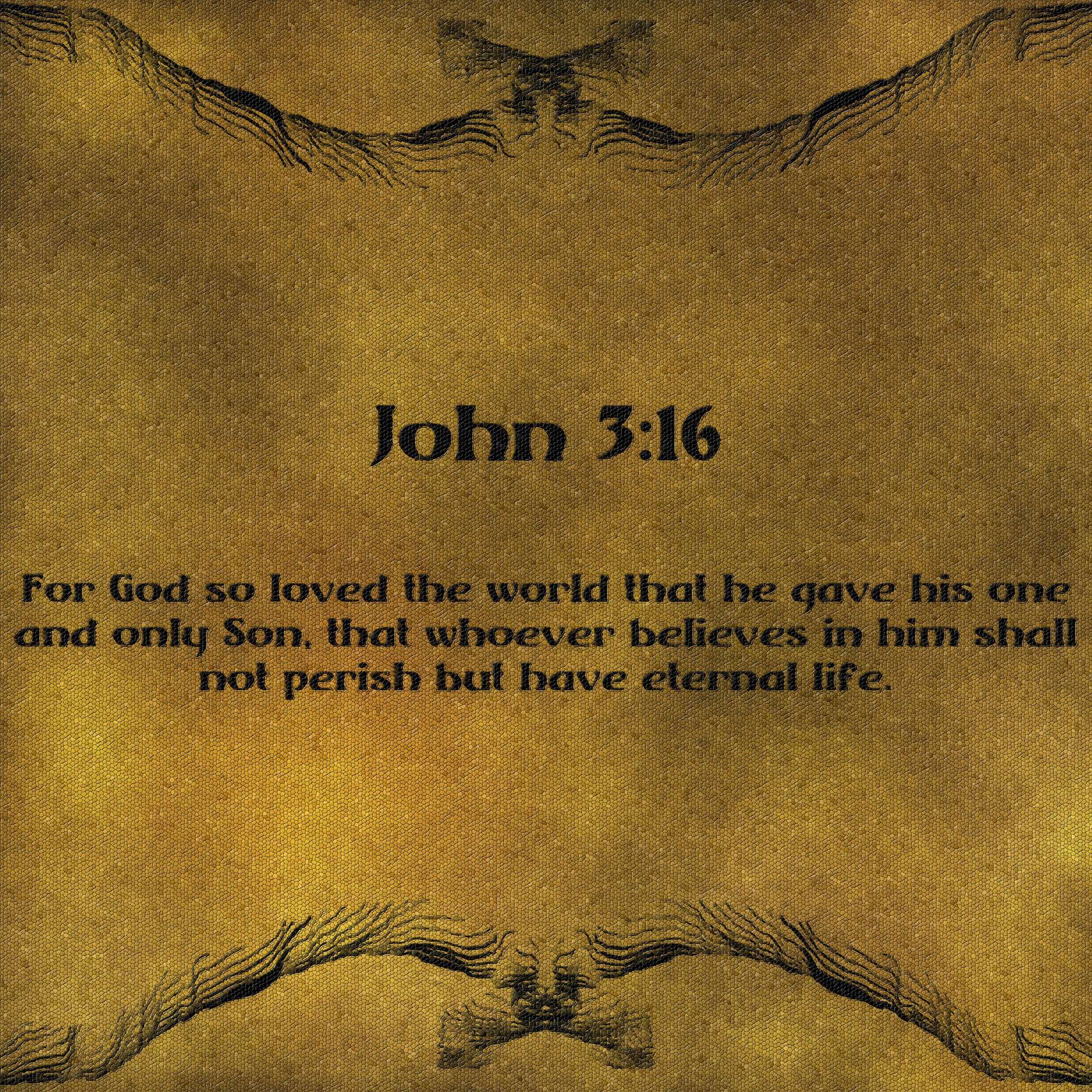 Free photo: Mosaic Bible Verse John 3:16