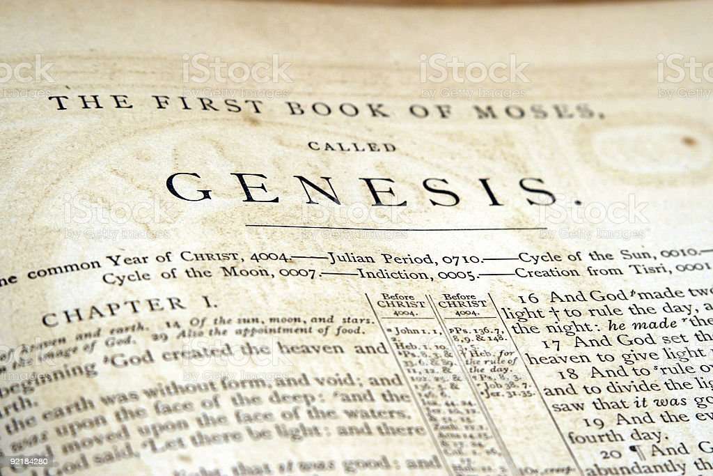 Genesis Old Bible Stock Photo