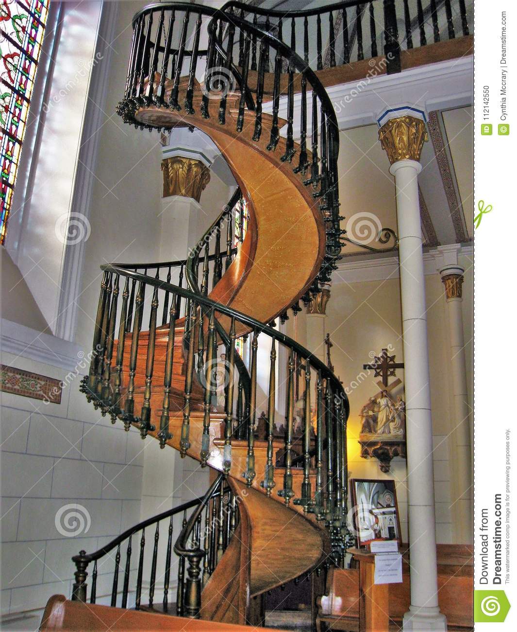 Loretto Chapel Miraculous Staircase in Santa Fe, New Mexico Editorial ...
