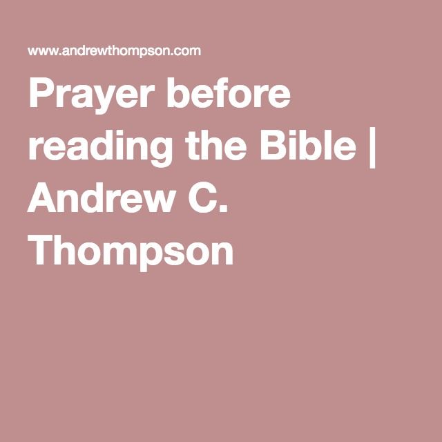 Prayer before reading the Bible