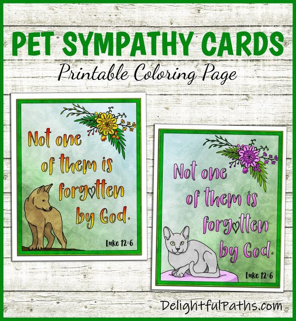 Printable Pet Sympathy Cards