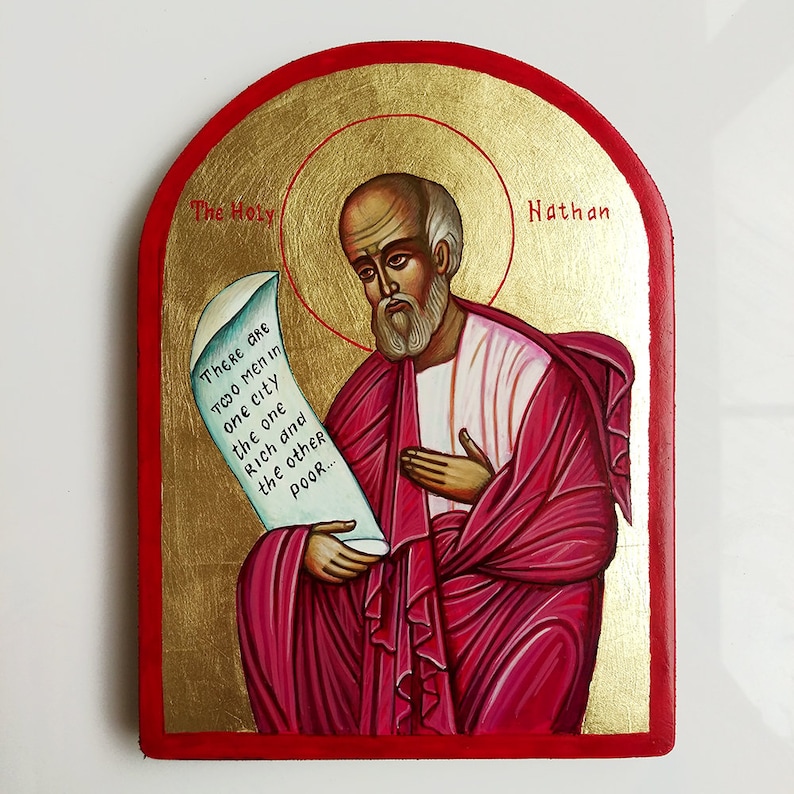 Saint Nathan Handpainted Icon Original on wood 6 x 8 inches