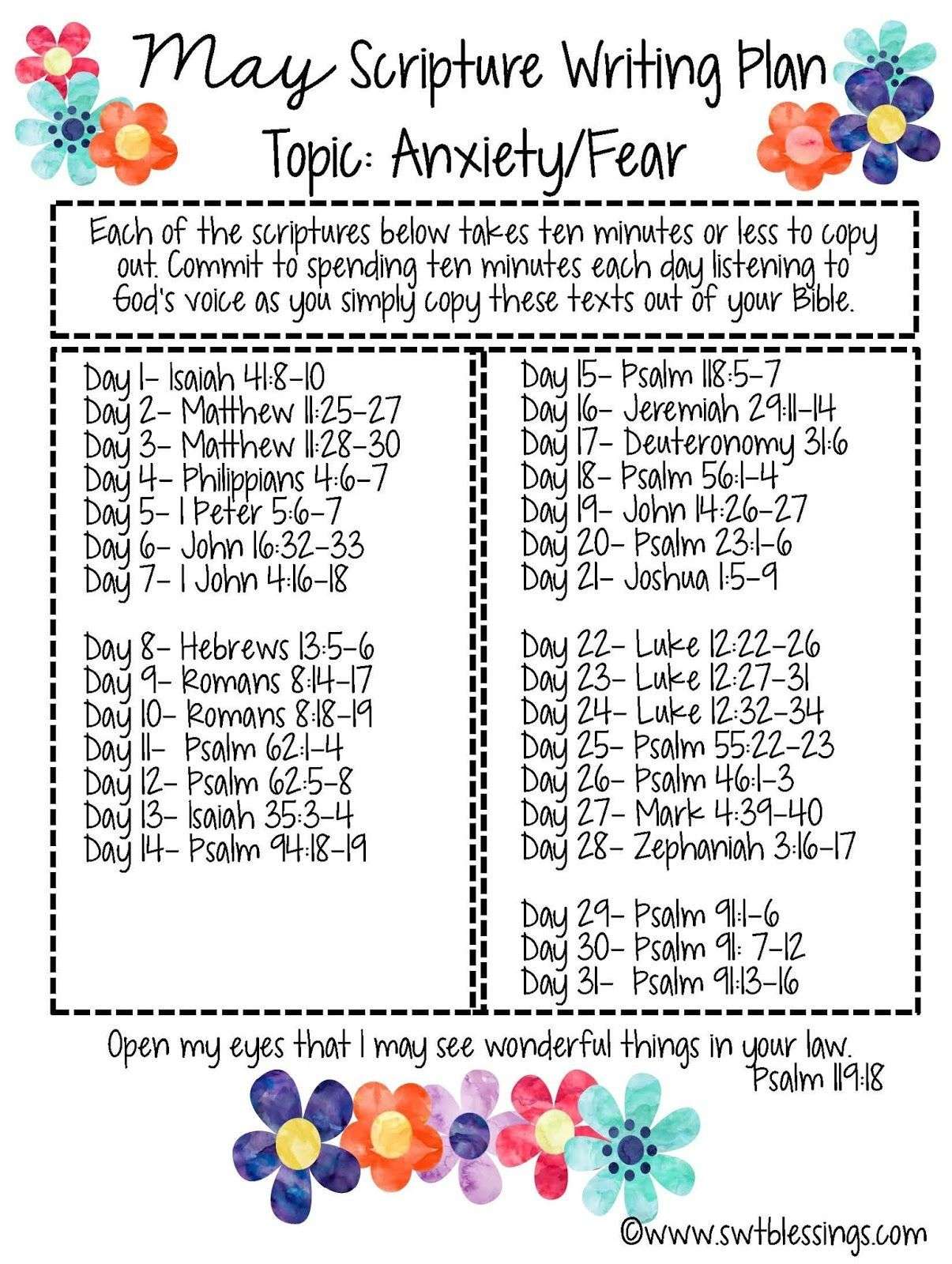 Sweet Blessings: May Scripture Writing Plan 2016 #God