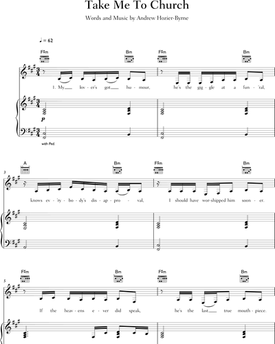 Take Me To Church Guitar &  Piano &  Voice Sheet Music by Ellie Goulding ...