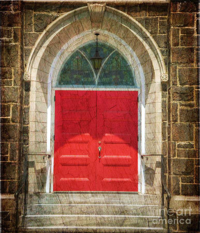 The Church Door in Red Photograph by Paul Ward