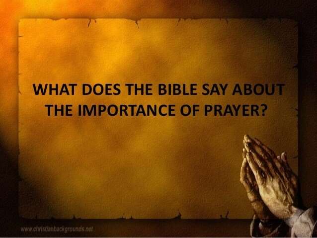The importance of prayer