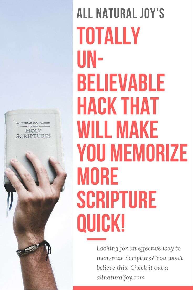 This is the easiest scripture memory trick I have every found. Memorize ...