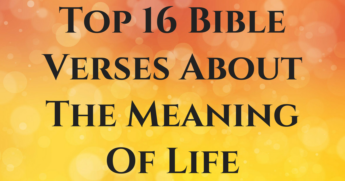 Top 16 Bible Verses About The Meaning Of Life