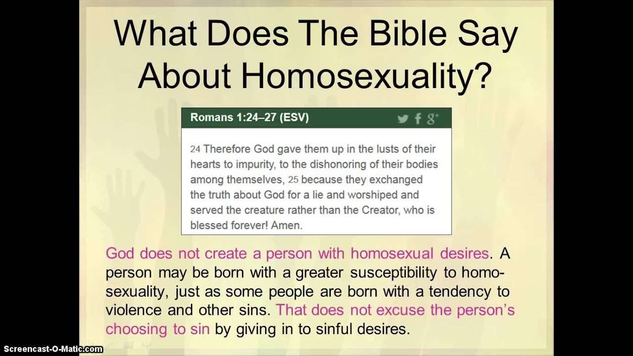 What does the Bible say about homosexuality and sin?